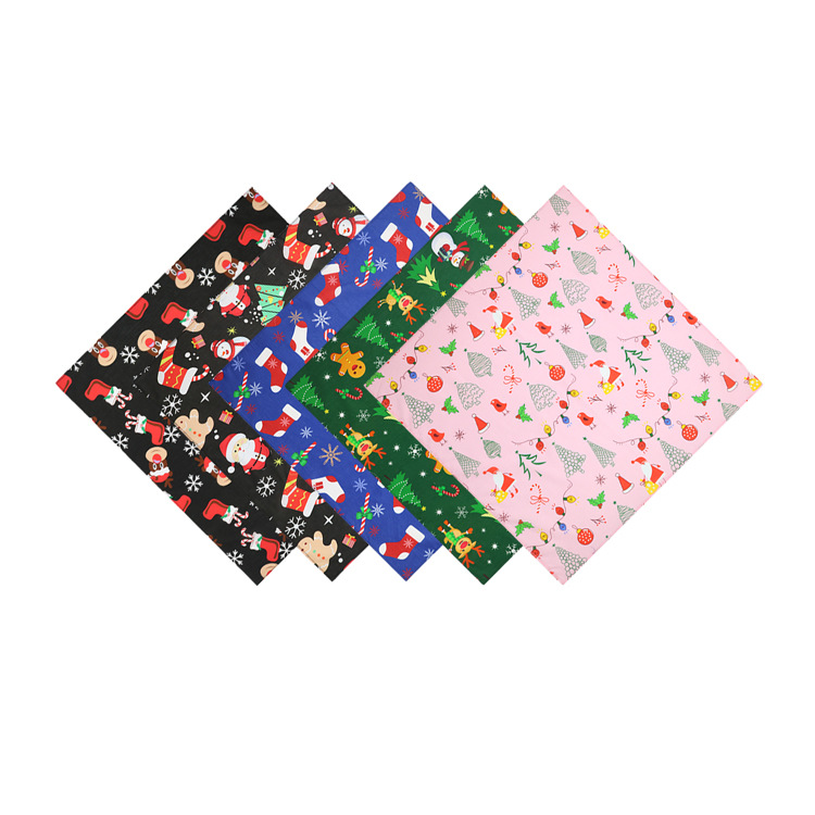 Christmas print fabric bandanas